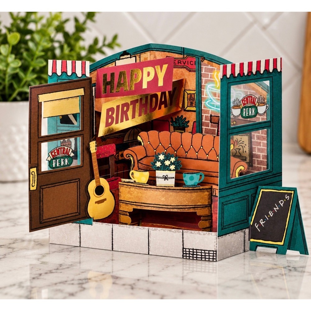 Tv Show Friends Pop-Up Birthday Card New Central Perk 3D Friends Decor